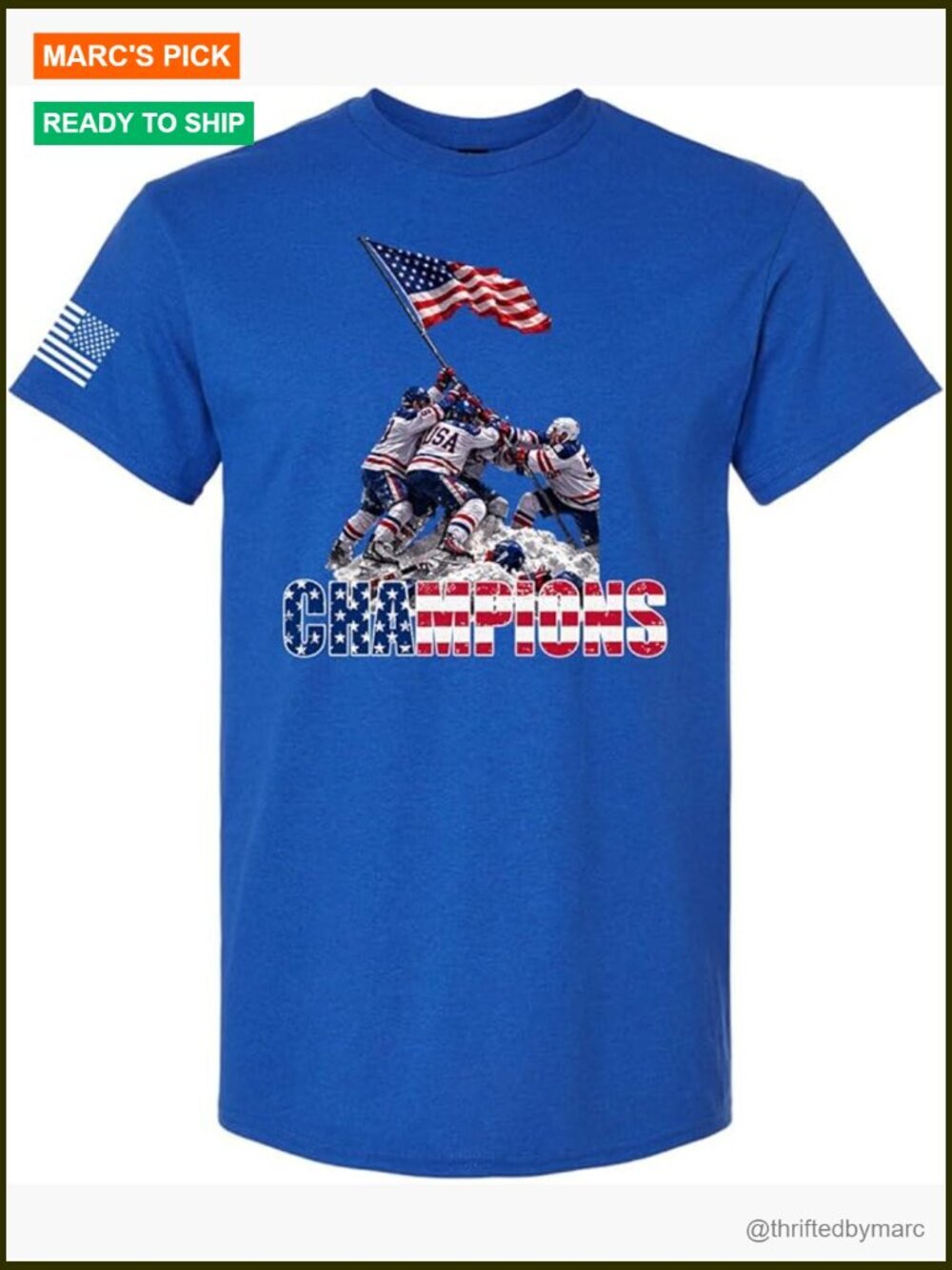USA Hockey Champions Graphic T-Shirt - 2026 Gold Medal Ice Players Design
